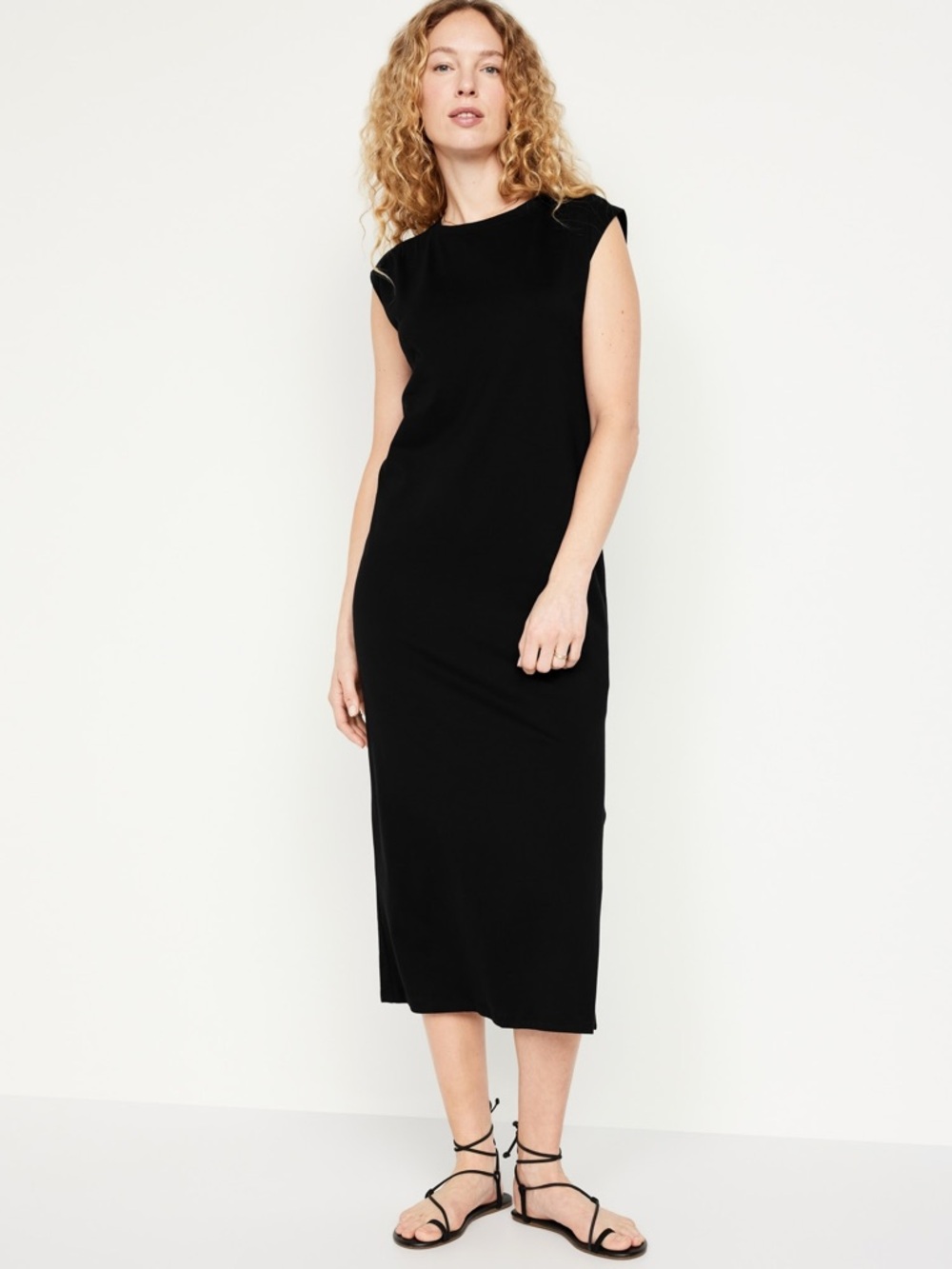 Old Navy Black Sleeveless Midi Dress